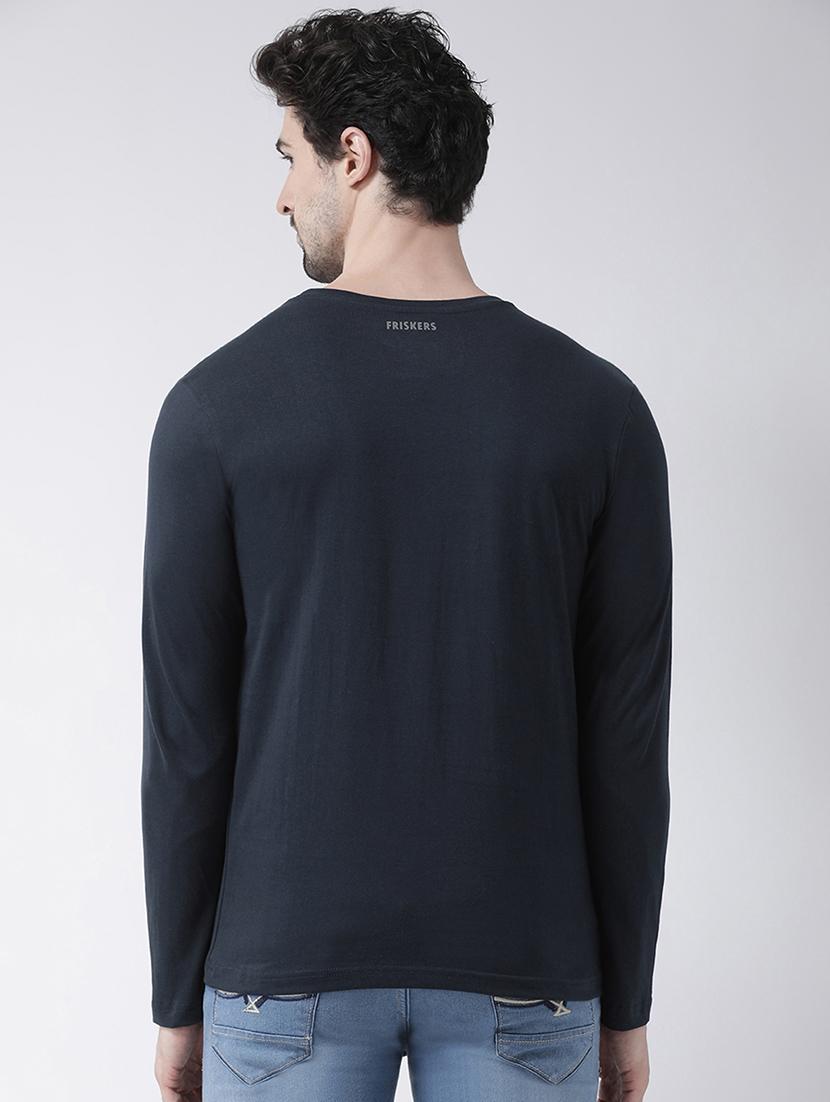 navy blue chest print t-shirt - 17411518 - Zoom Image - 2