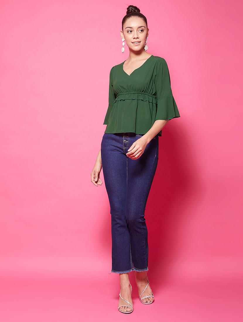 women's peplum v neck top - 17424502 - Standard Image - 4