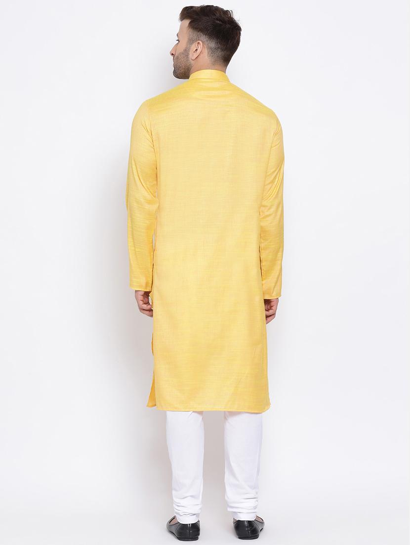 yellow solid long kurtas kurta - 17451195 - Standard Image - 2