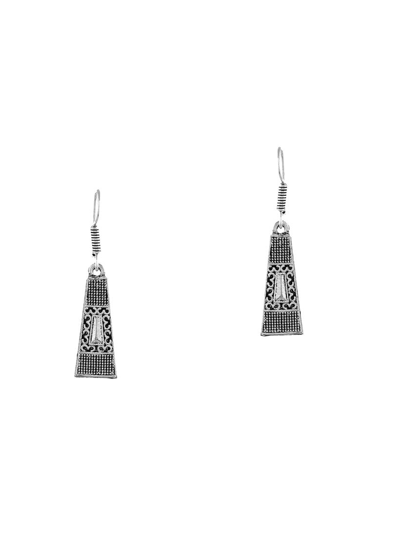 oxidised silver short necklace with earring - 17452627 - Standard Image - 3