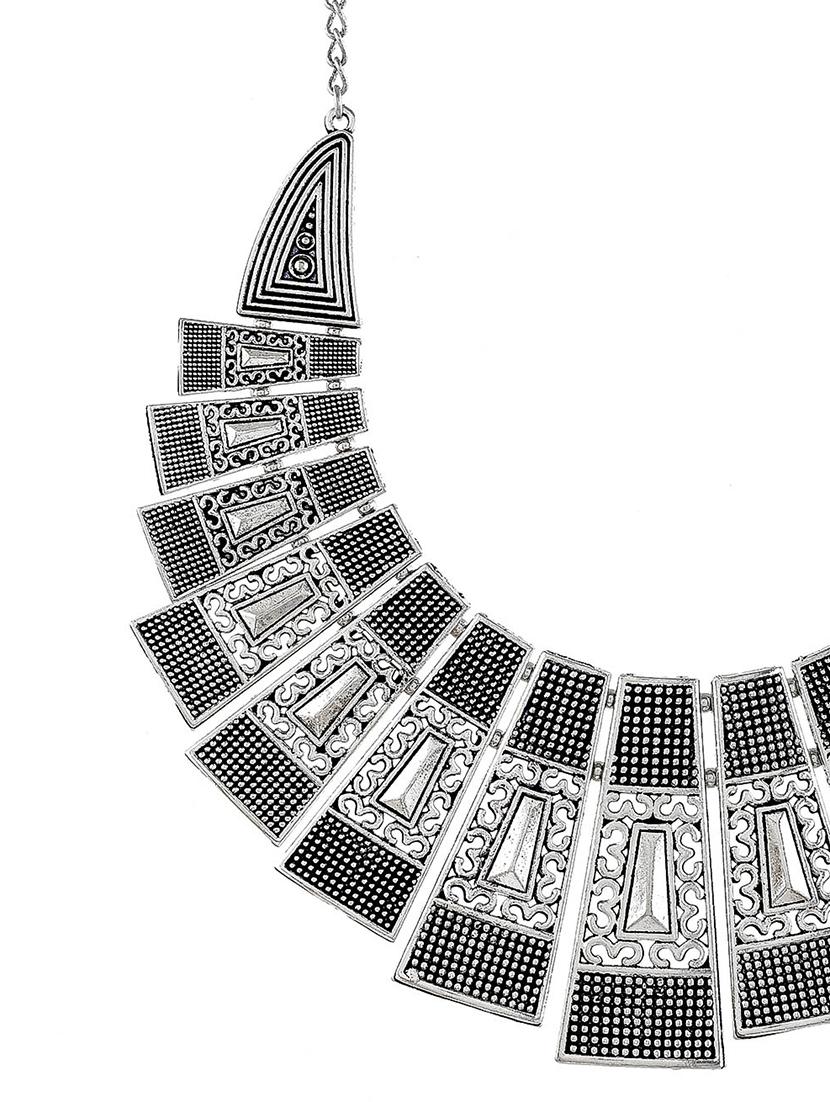 oxidised silver short necklace with earring - 17452627 - Zoom Image - 5
