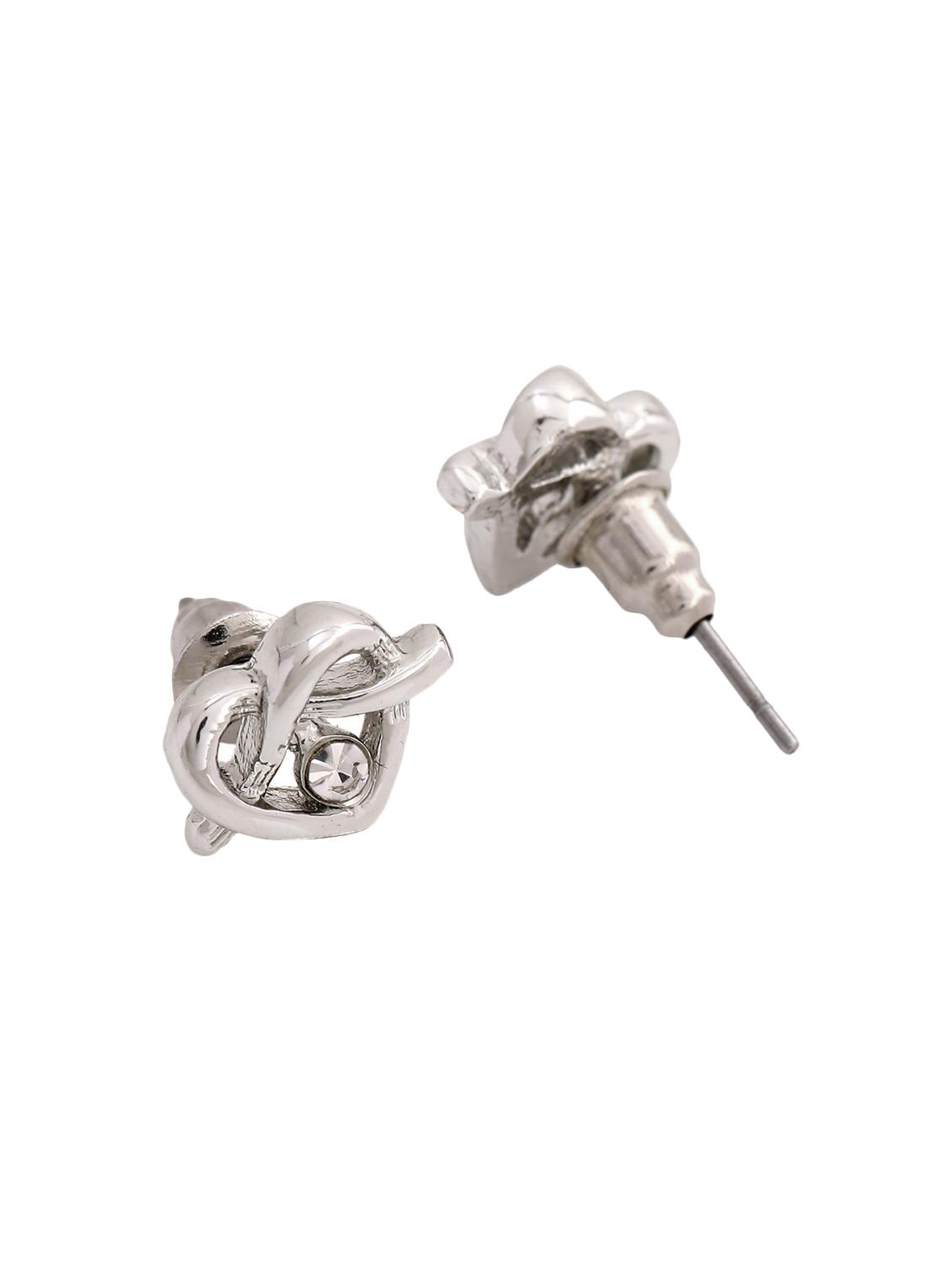 silver metal studs earring - 17542850 - Standard Image - 3