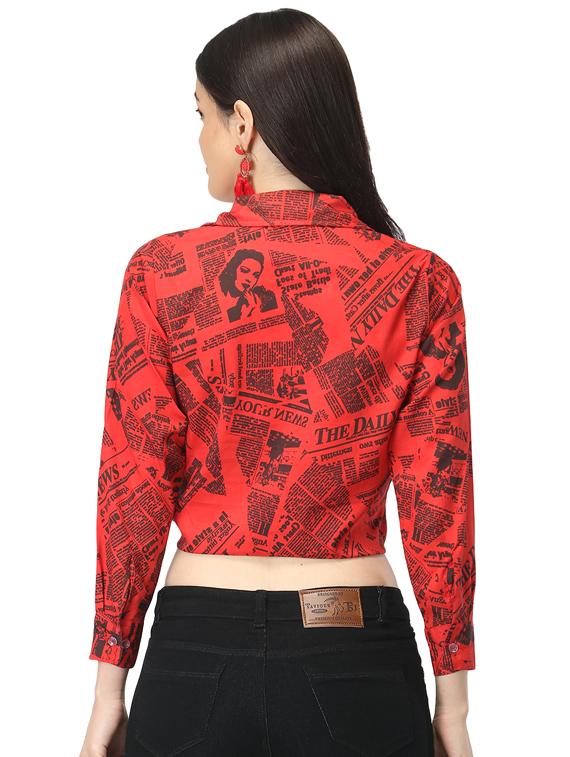 women's crop collared top - 17582178 - Standard Image - 2