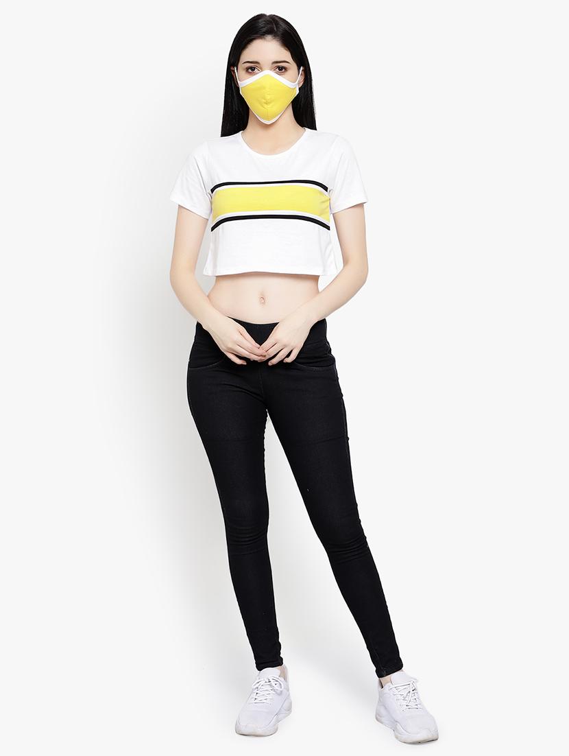 women's crop round neck t-shirt - 17596214 - Standard Image - 4