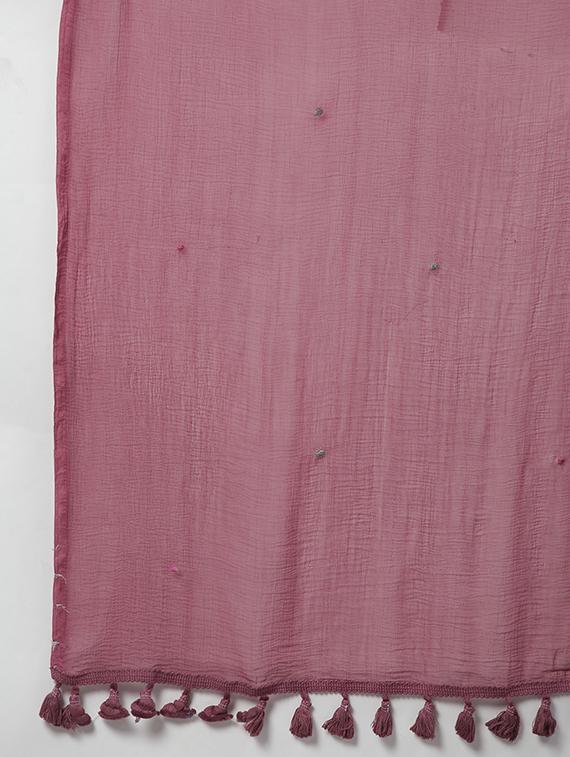 purple kurta palazzo set with dupatta - 17668693 - Zoom Image - 5