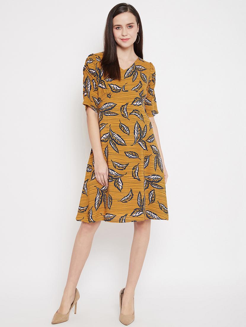women's leaf print dress - 17669196 - Zoom Image - 3
