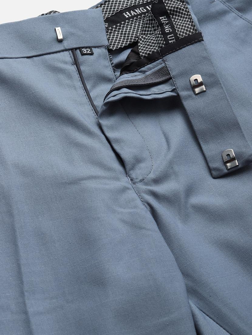 grey solid flat front formal trouser - 17733810 - Standard Image - 4