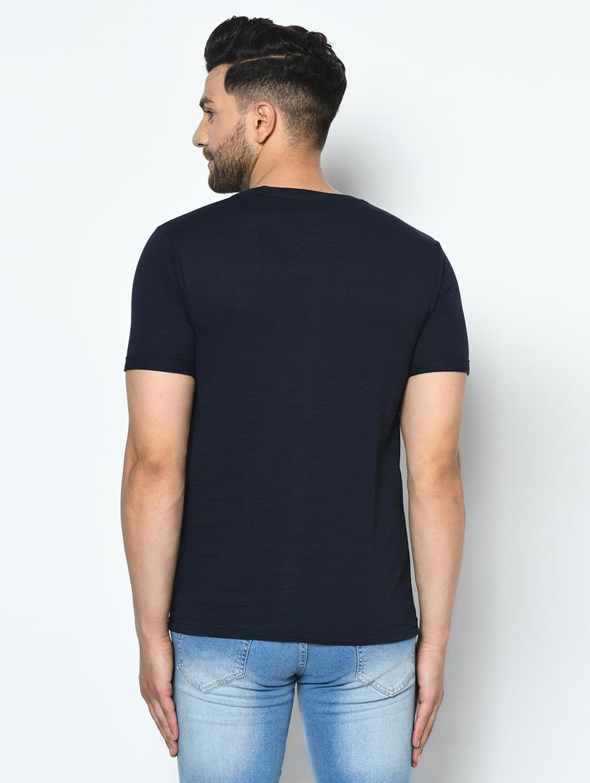 navy blue printed t-shirt - 17760051 - Standard Image - 2