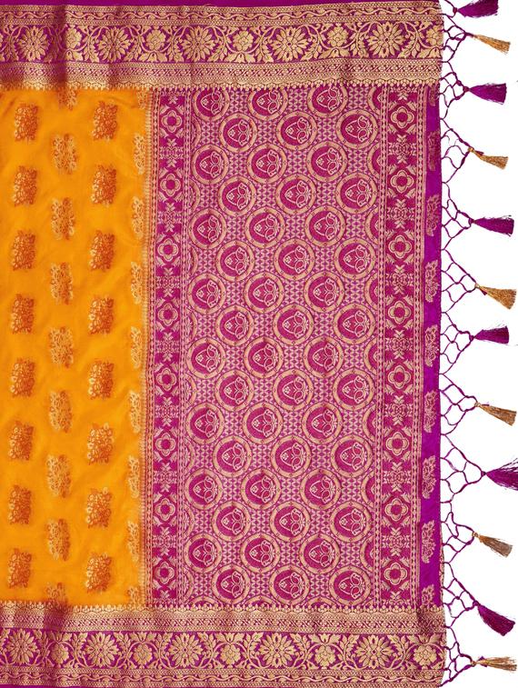 women's self design mustard colored saree - 17770713 - Standard Image - 4