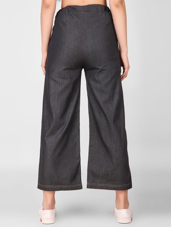 drawstring waist denim palazzo - 17785548 - Zoom Image - 2