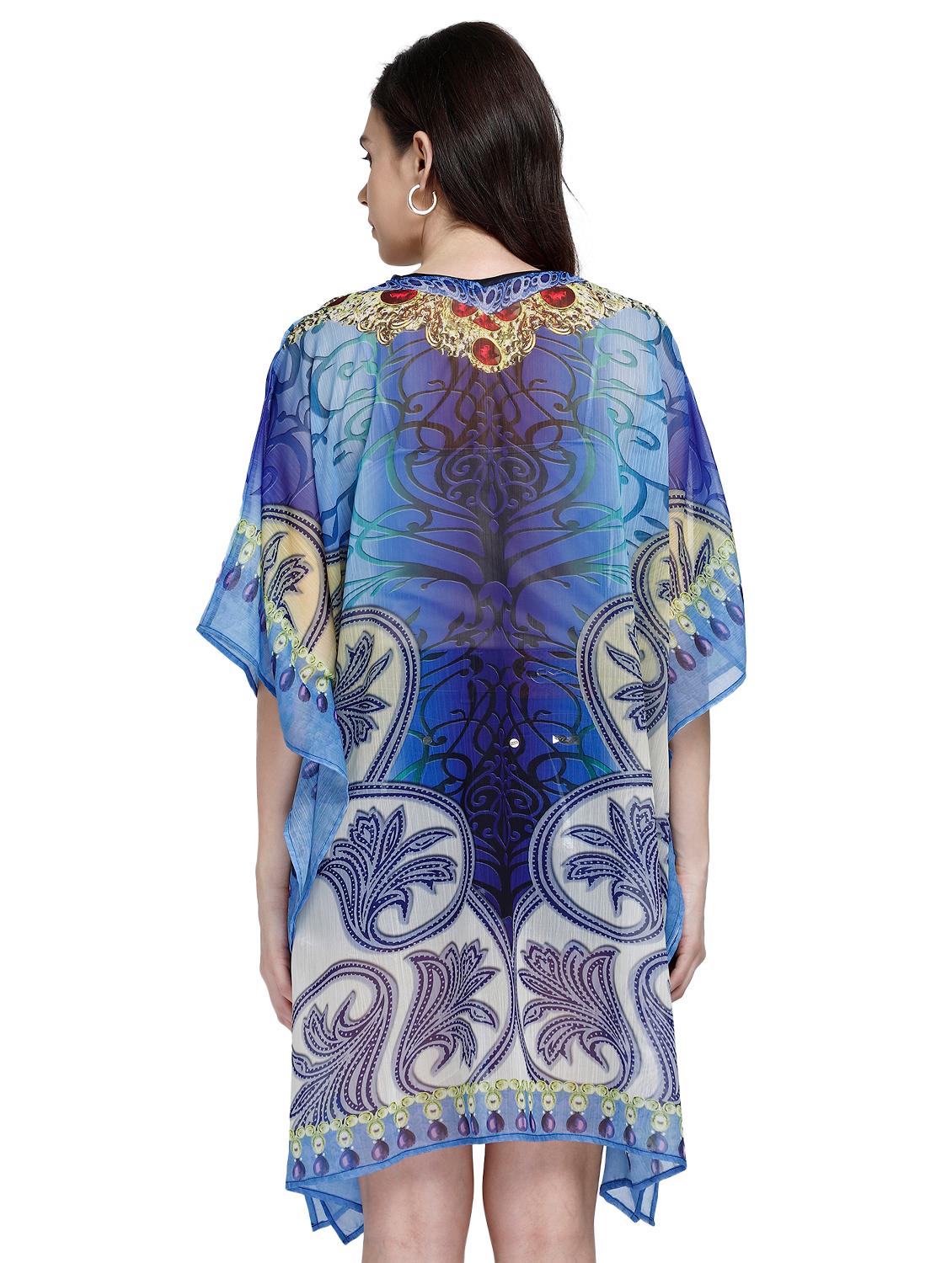 v-neck printed kaftan dress - 17837769 - Zoom Image - 2