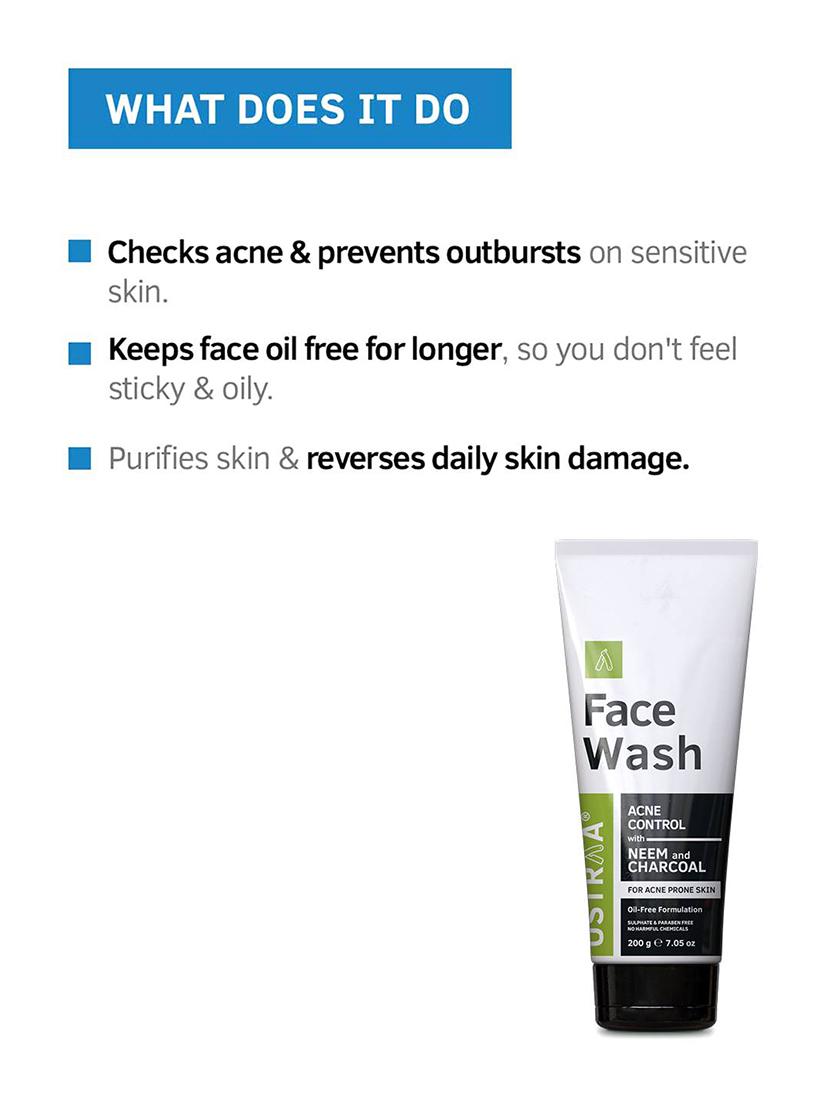 ustraa black deodorant - 150ml, de-tan face scrub - 100g & face wash neem and charcoal - 200g - 17847511 - Zoom Image - 5