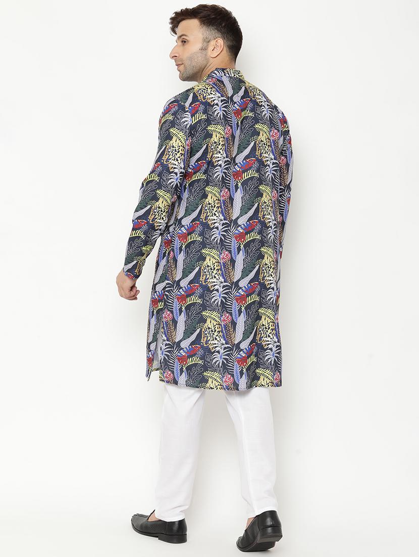 tropical printed kurta pyjama set - 17855779 - Standard Image - 3