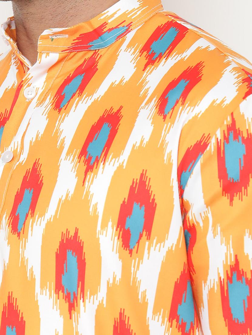 orange printed kurta pyjama set - 17855843 - Zoom Image - 5