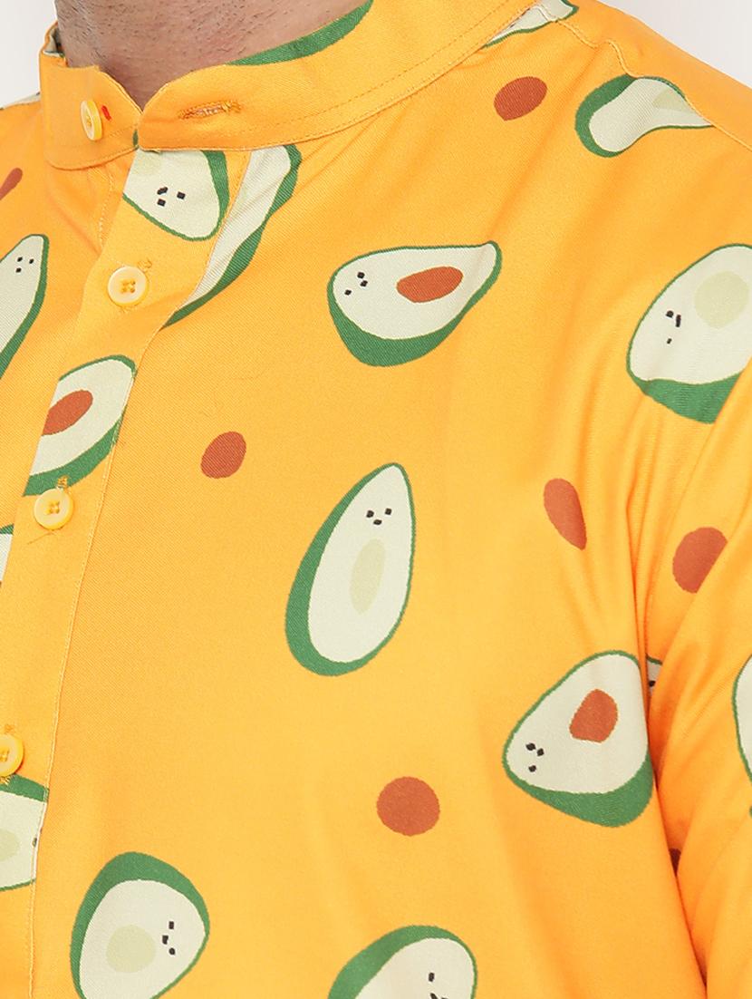 yellow printed kurta pyjama set - 17855853 - Standard Image - 5
