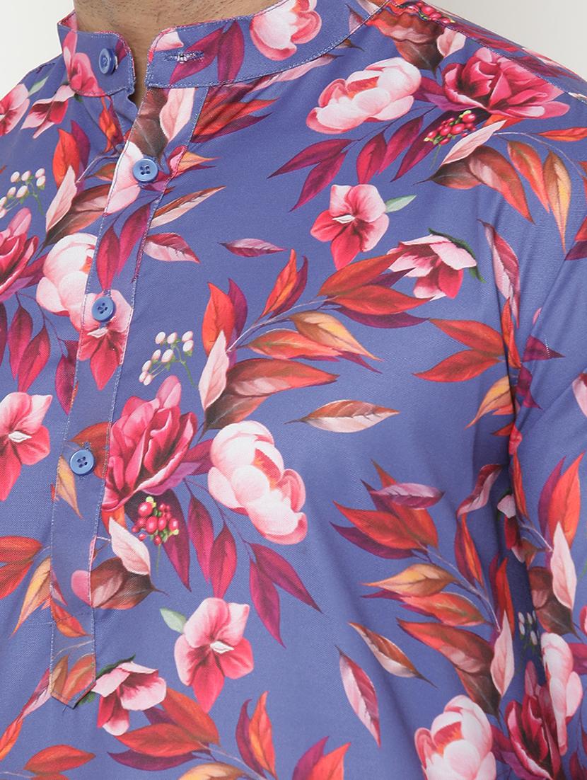 purple floral kurta pyjama set - 17855879 - Zoom Image - 5