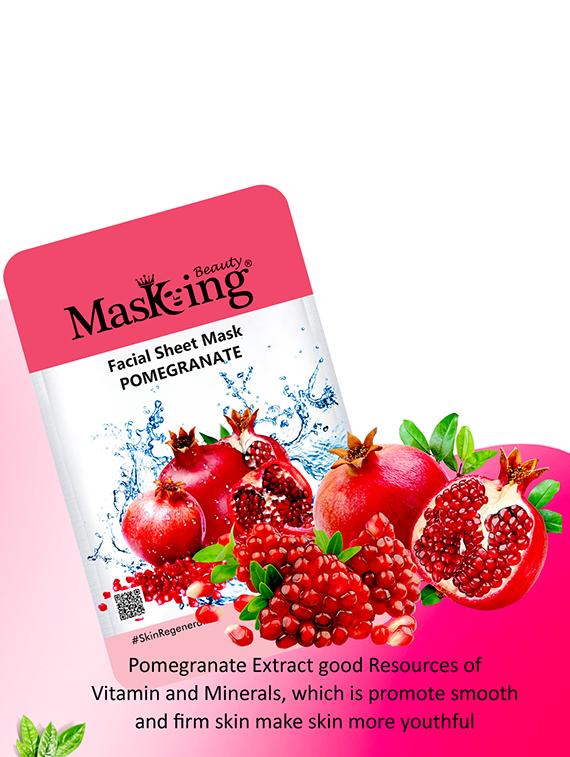 masking beauty facial sheet mask for skin brightening, lightening & hydrating for women & men combo pack of 5 - 17869525 - Zoom Image - 2