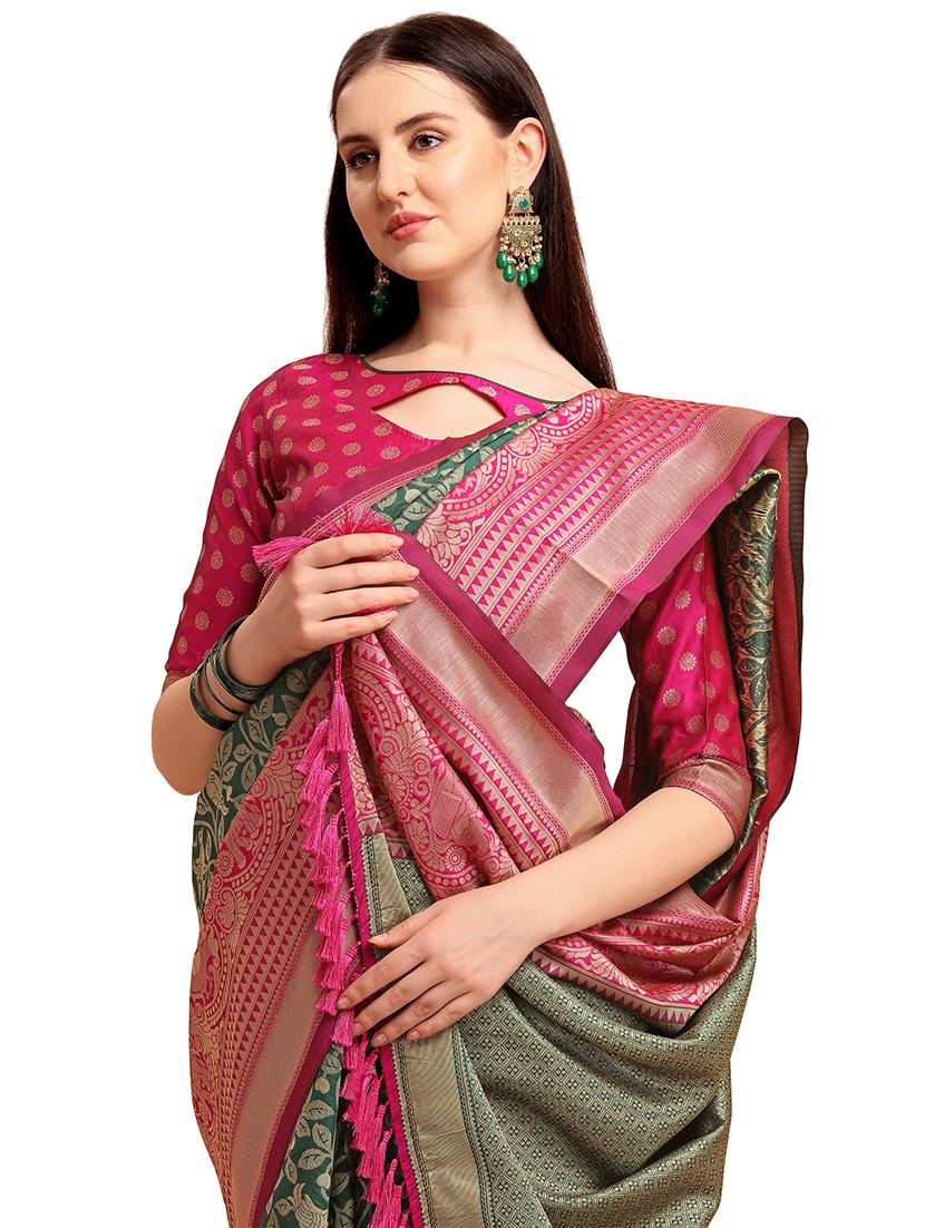 women's self design green colored saree - 17883811 - Zoom Image - 2