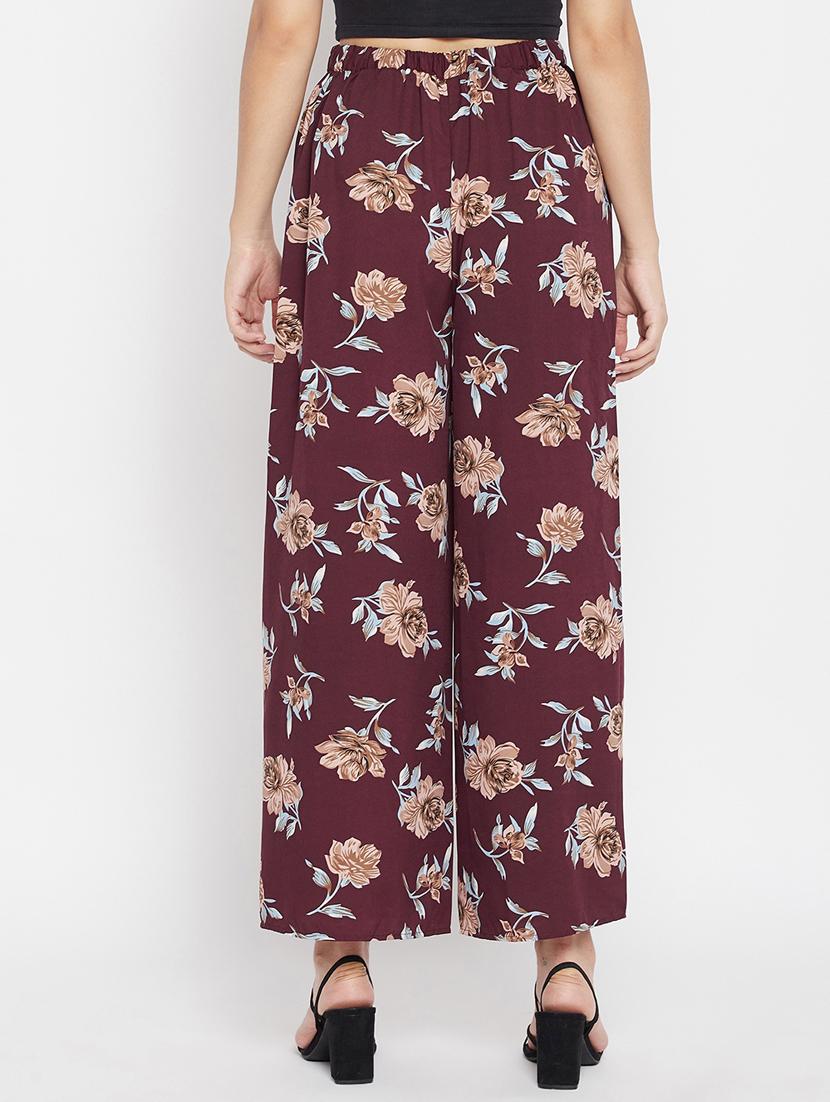 printed flat front wide leg overlap trouser - 17906907 - Zoom Image - 2