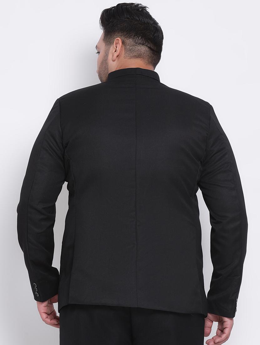 black solid bandhgala blazer - 17975815 - Standard Image - 2