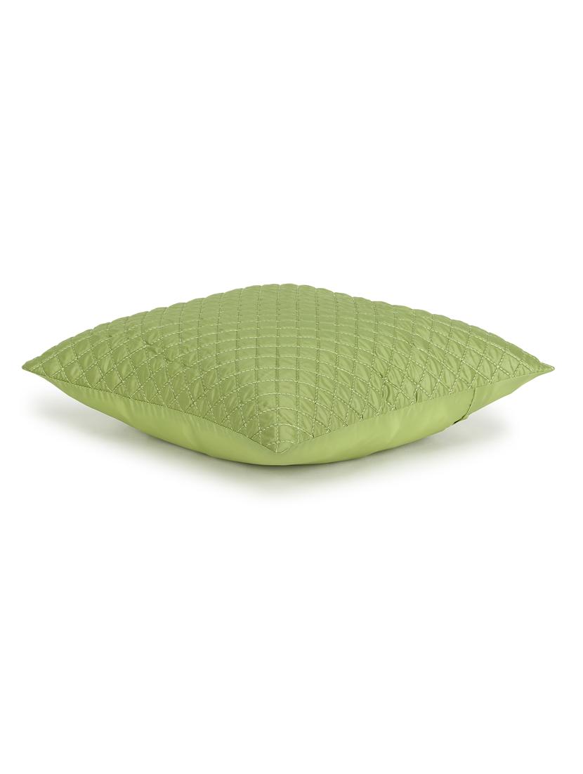 mezposh rasta parrot green polyester checked quilted cushion cover (16"x16") - 17977786 - Zoom Image - 4