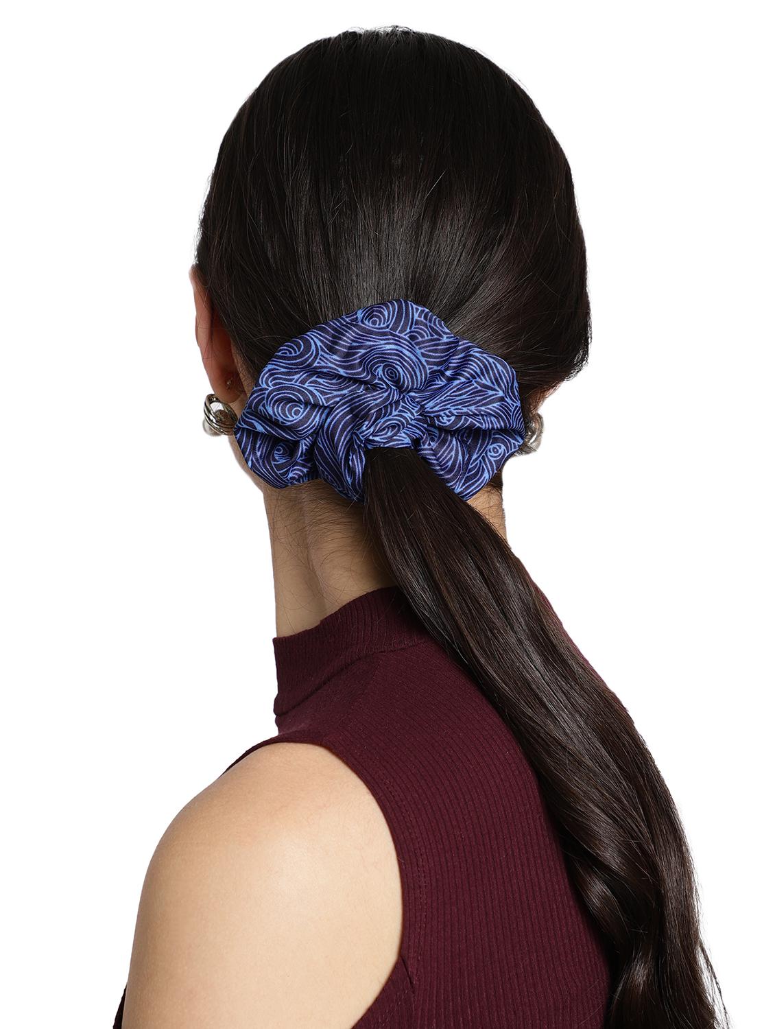 blue printed viscose headband and scrunchy combo pack - 17987259 - Standard Image - 6