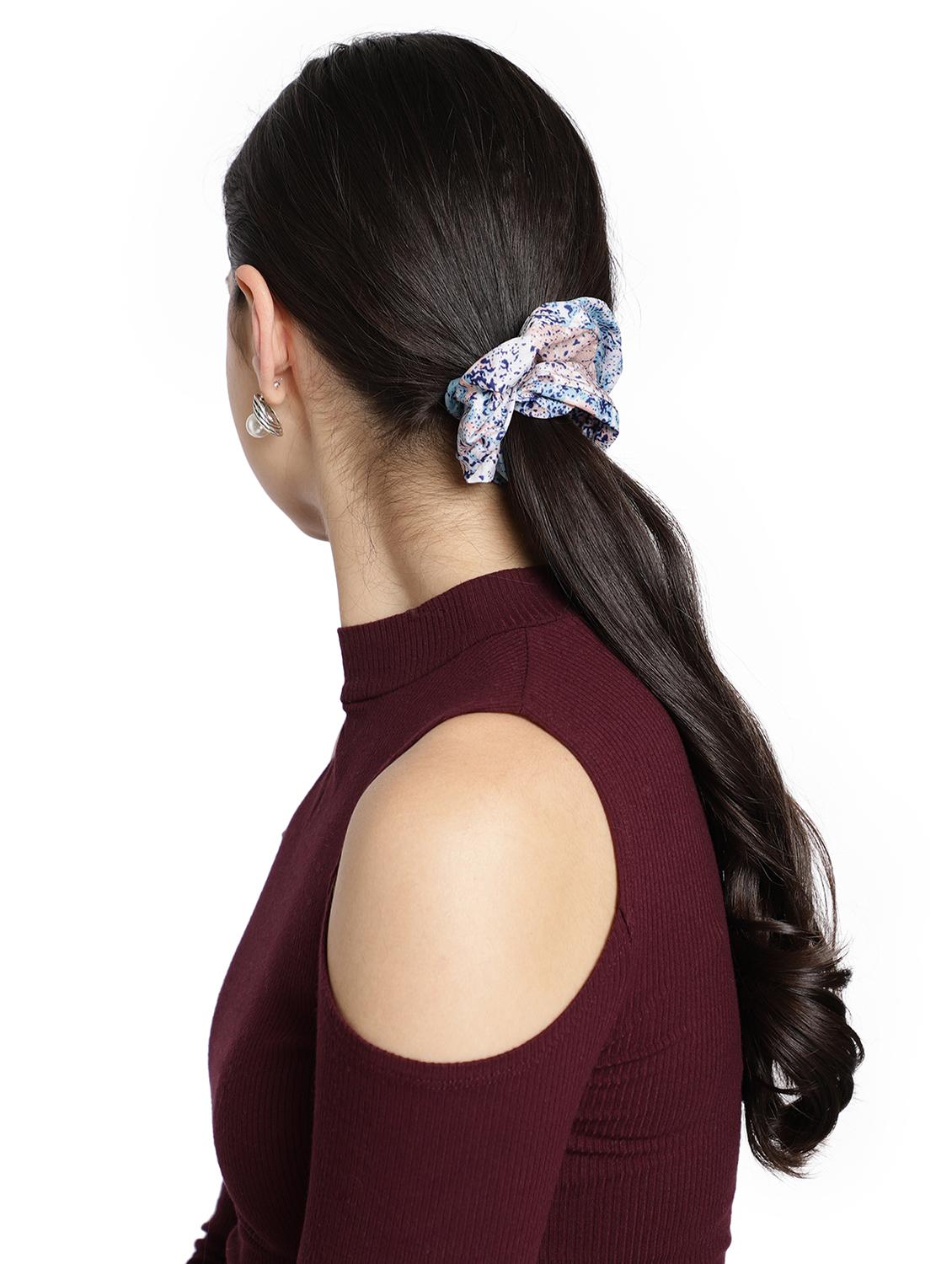 set of 3 multi-color printed viscose scrunchies - 17987299 - Zoom Image - 4