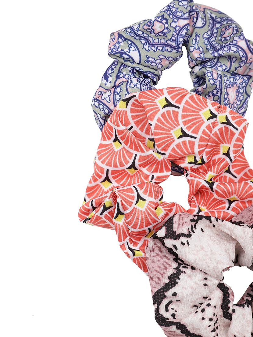 set of 3 multi-color printed viscose scrunchies - 17987301 - Zoom Image - 5