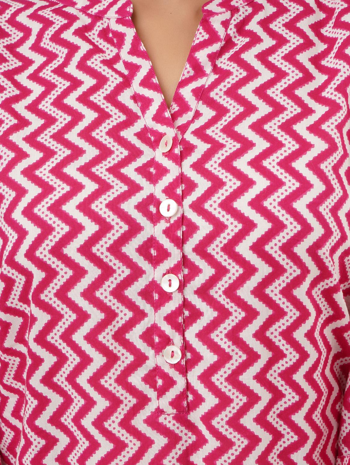 mandarin neck printed regular kurti - 18011506 - Zoom Image - 4
