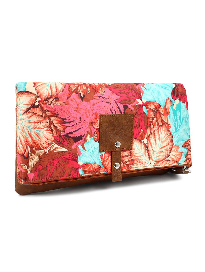 red leatherette (pu) fold over clutch - 18012314 - Zoom Image - 4