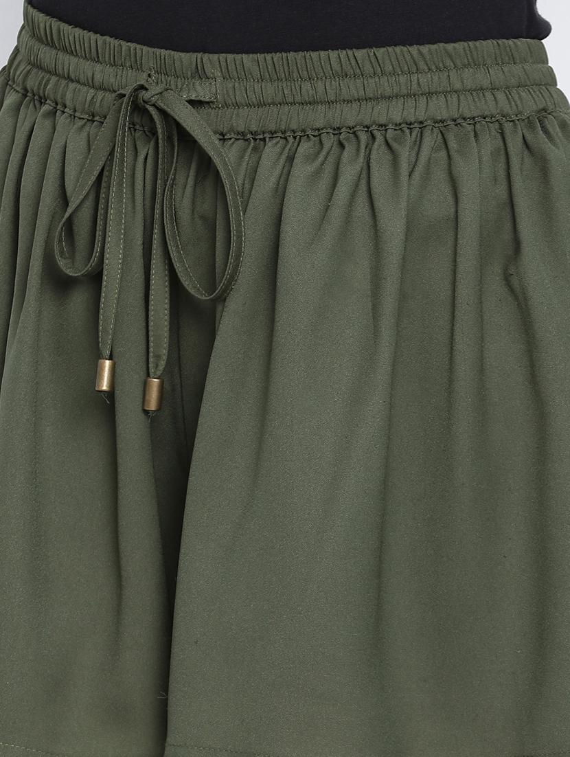 drawstring waist solid shorts - 18014728 - Zoom Image - 4