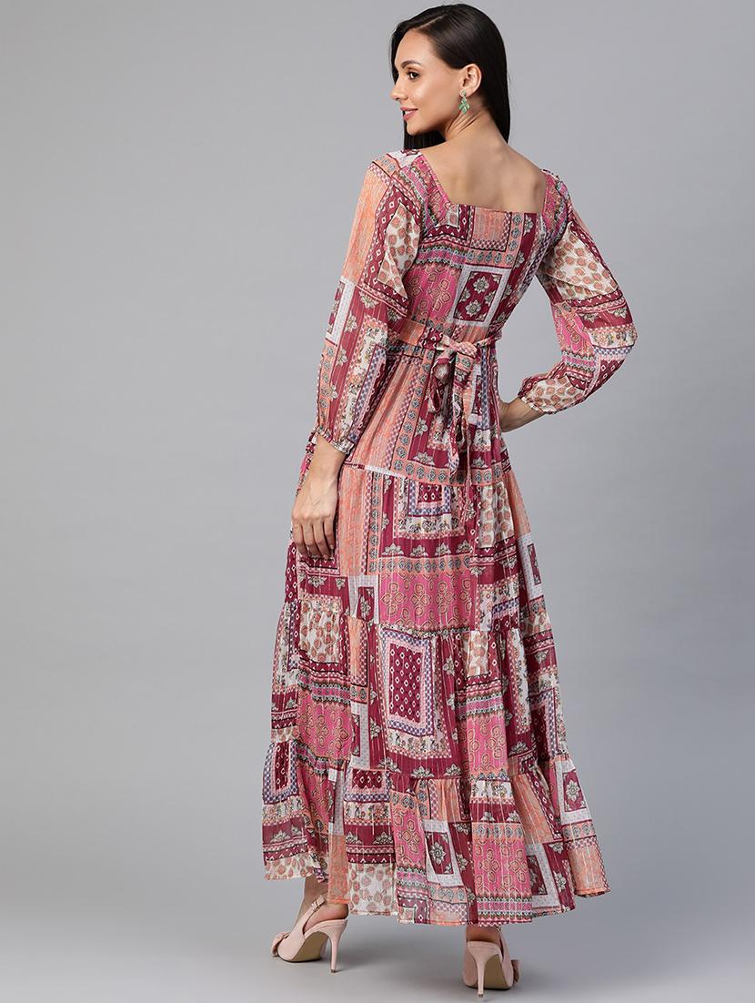 women's printed tiered dress - 18024265 - Zoom Image - 2