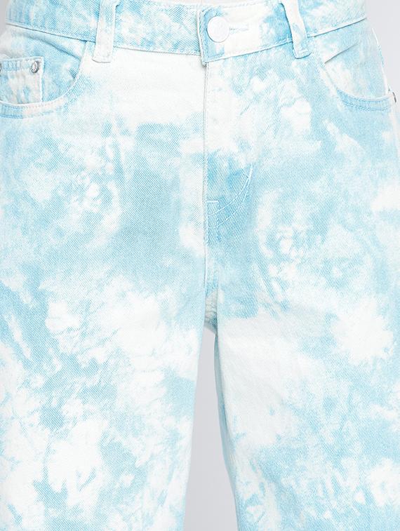 women white tie & dye mid rise wide leg trouser - 18029095 - Standard Image - 4
