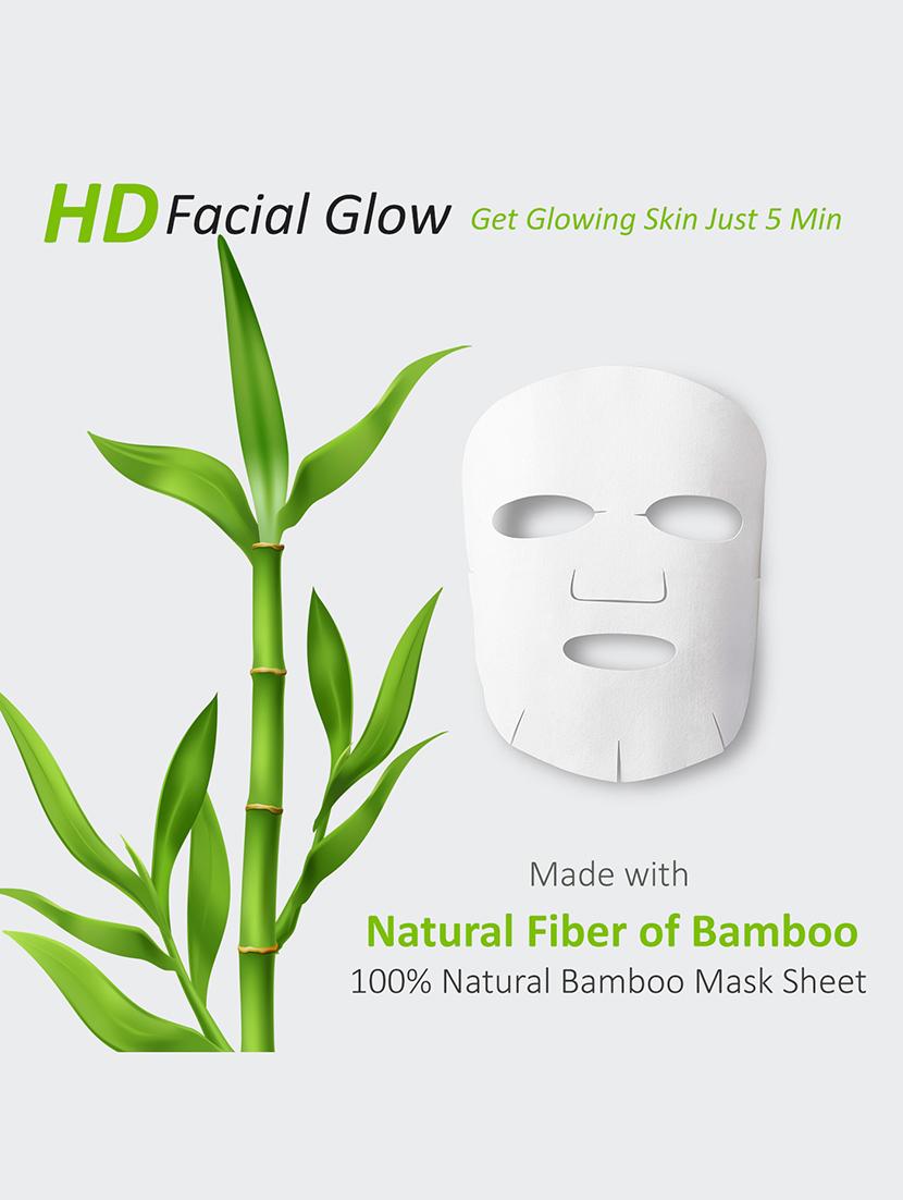 masking bamboo facial sheet mask of algae & pearl for skin toning ideal for women & men, 20ml each (pack of 5) - 18032428 - Standard Image - 2