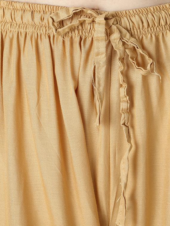 gold rayon flared palazzo - 18046618 - Standard Image - 4