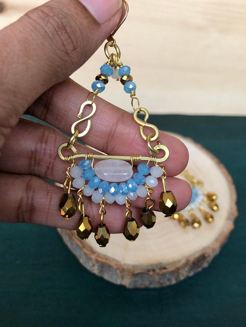 multi brass drop earring - 18077152 - Zoom Image - 3