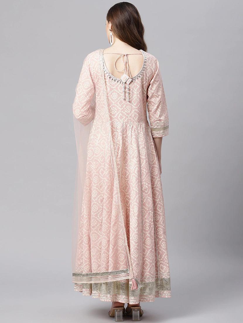 bandhani gota patti work kurta pant set with dupatta - 18160270 - Zoom Image - 2