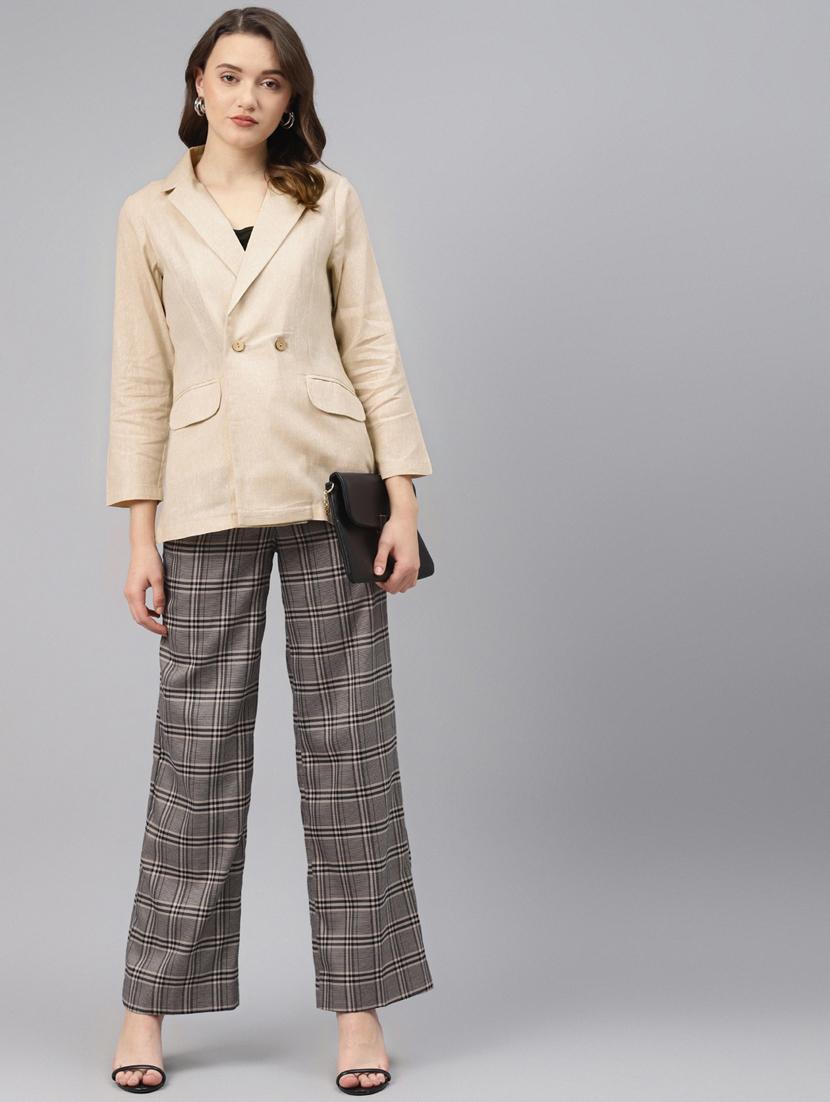 beige solid formal blazer - 18171213 - Zoom Image - 2