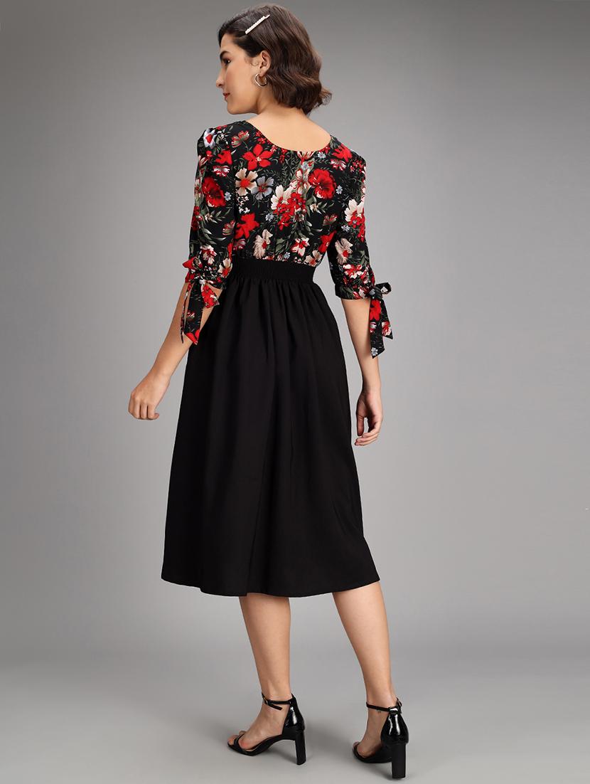 women's fit & flare floral dress - 18171930 - Standard Image - 2