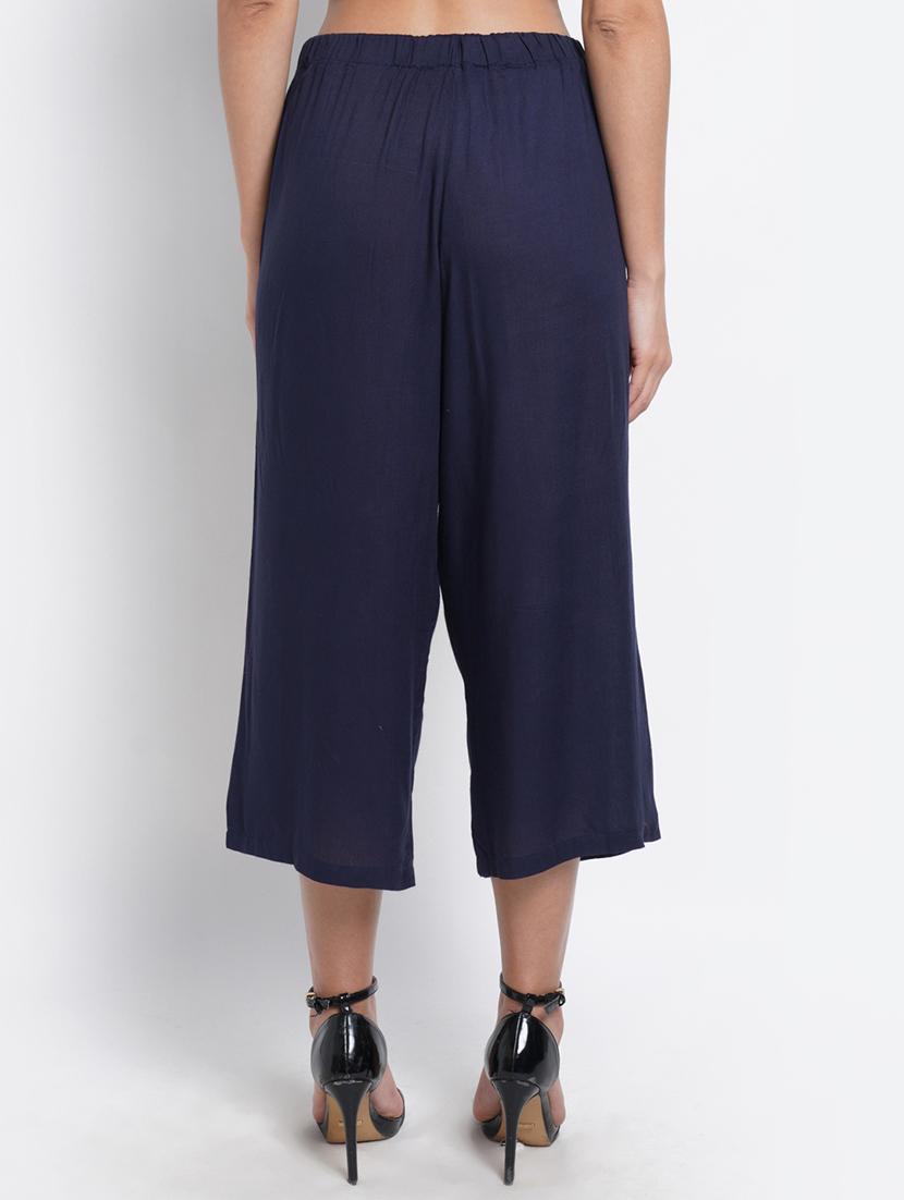 women solid mid rise culottes - 18181397 - Zoom Image - 2