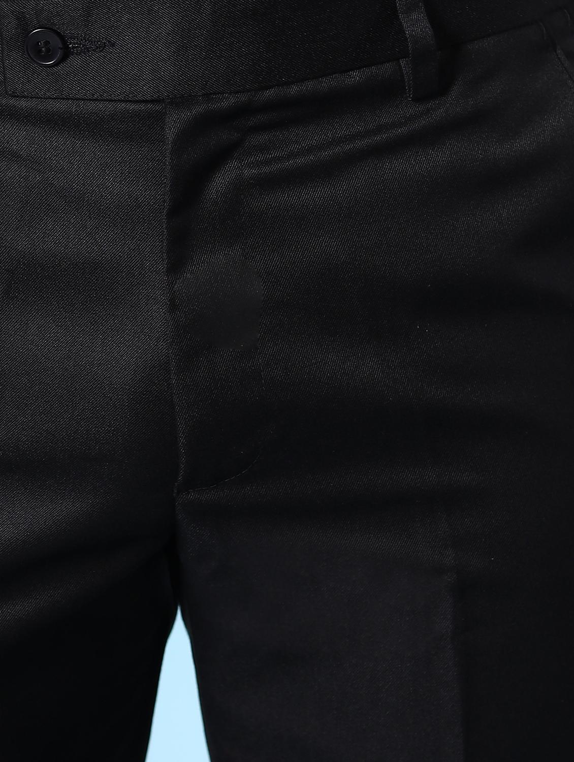 black solid flat front formal trouser - 18182076 - Zoom Image - 7