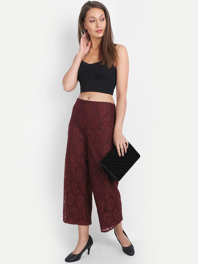 mid rise laced palazzo - 18184860 - Standard Image - 3