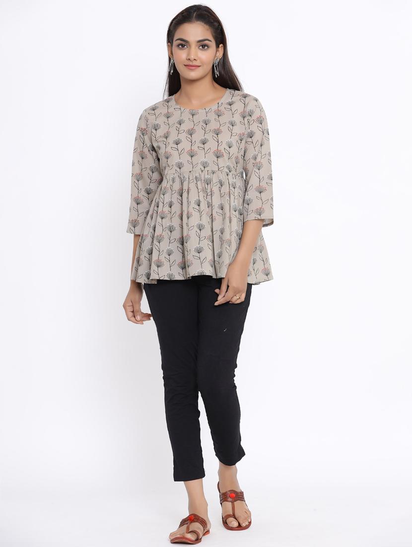 women's peplum round neck top - 18185656 - Zoom Image - 4