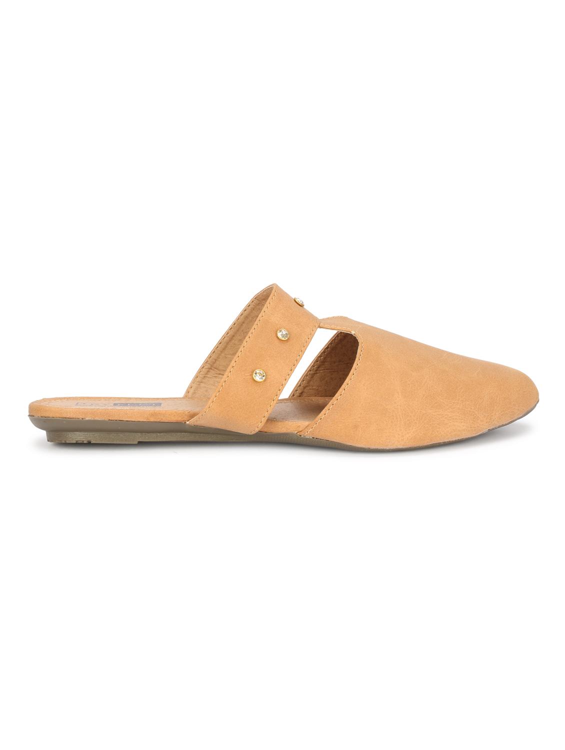 tan faux leather mules sandals - 18193125 - Zoom Image - 2