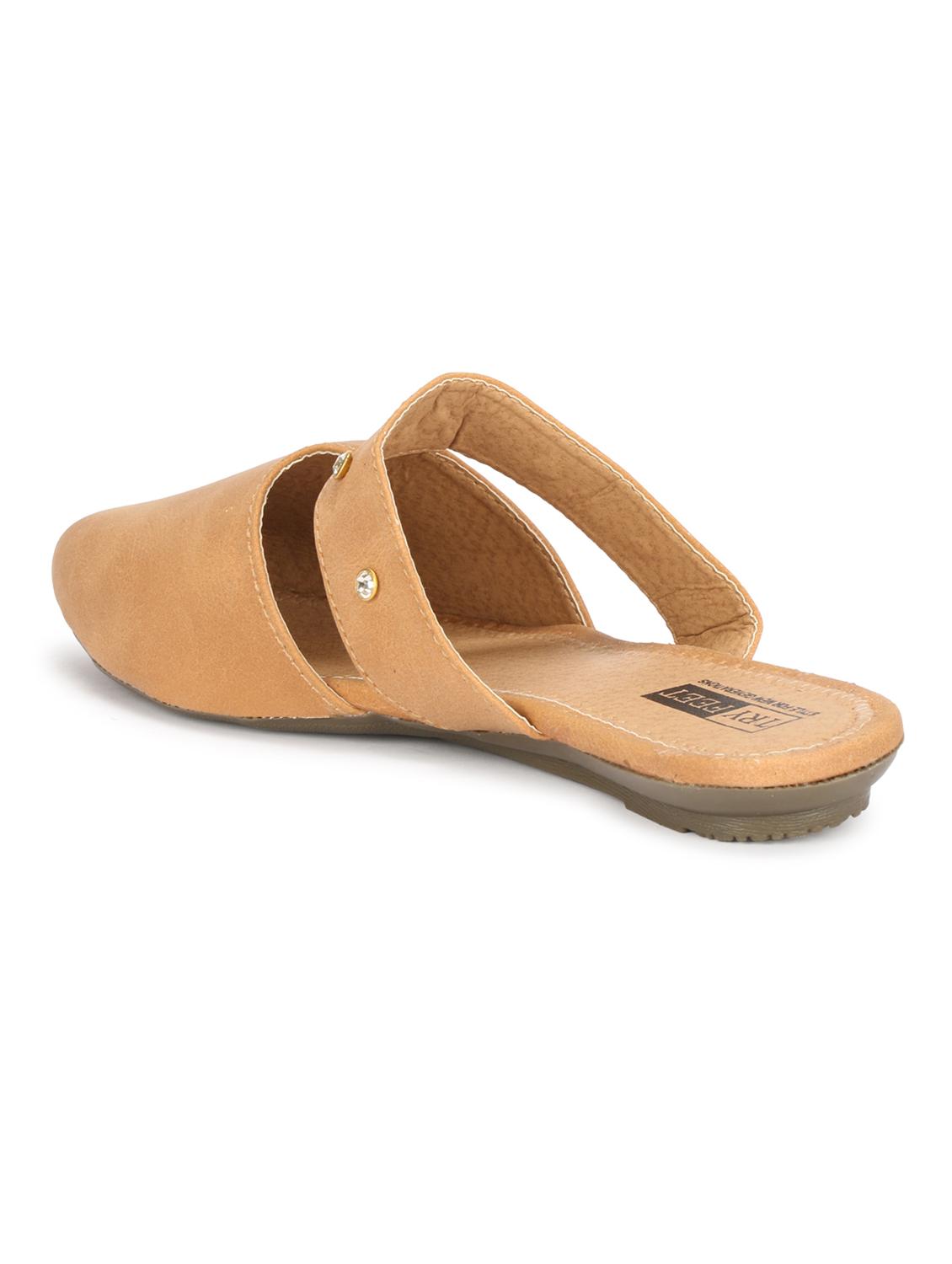 tan faux leather mules sandals - 18193125 - Standard Image - 3