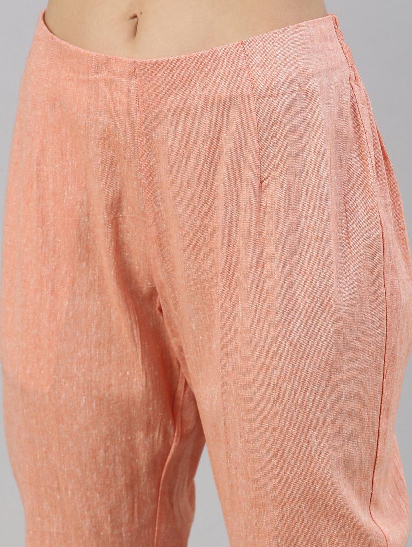 orange cotton kurta pant set - 18211148 - Standard Image - 3