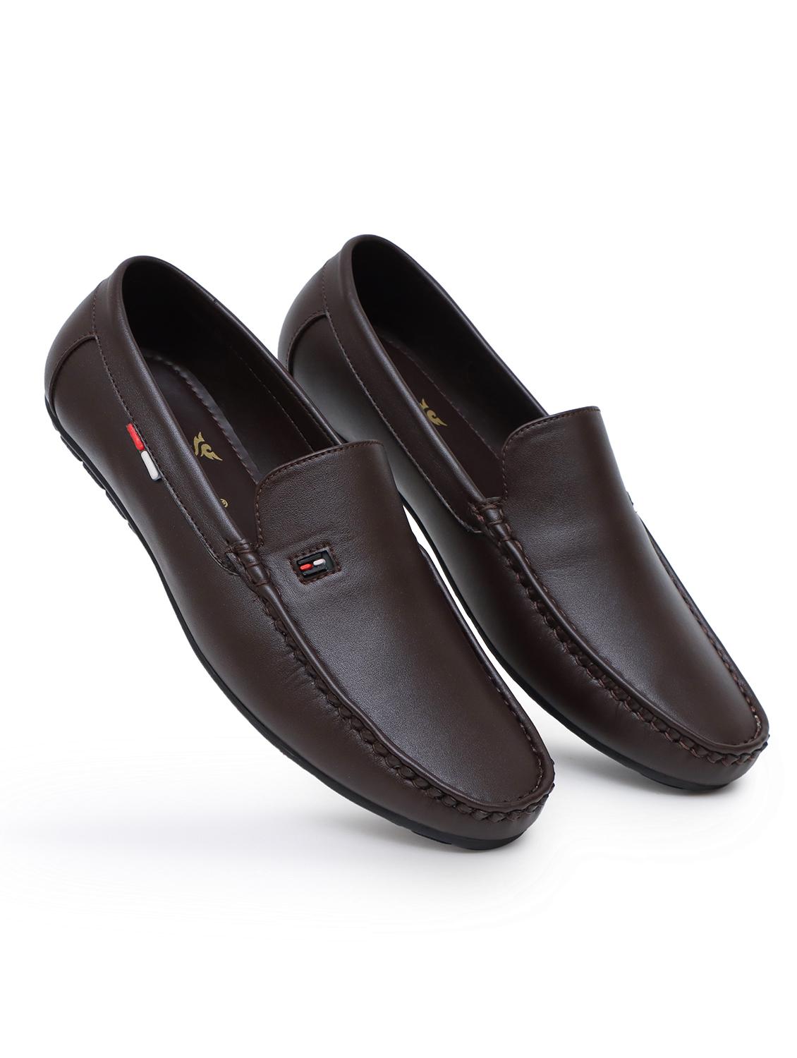 brown synthetic slip on loafers - 18211179 - Standard Image - 2