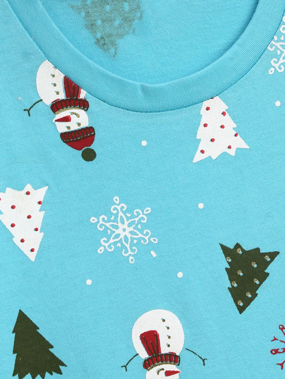round neck printed nightwear pajama set - 18230910 - Zoom Image - 4