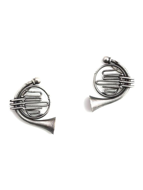 silver brass drop earring - 18233429 - Zoom Image - 2