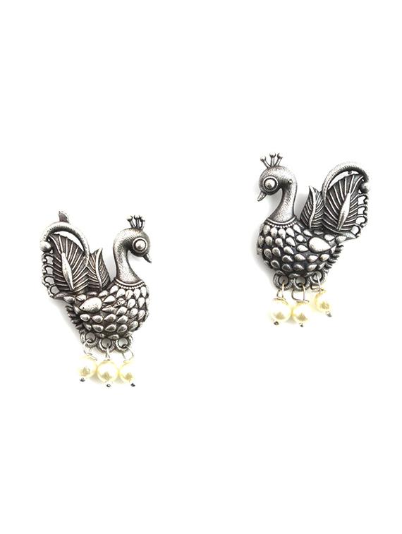 silver brass drop earring - 18233431 - Standard Image - 2